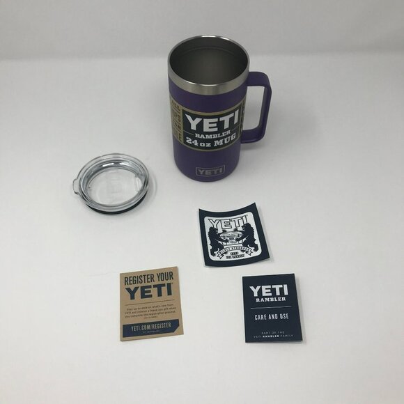 Limited Edition YETI Peak Purple Rambler 24oz Mug with Standard Lid Medium - Picture 5 of 7